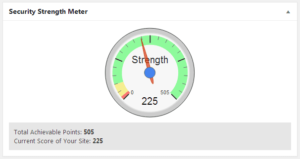 Dashboard von All in one Wp Security